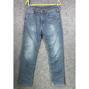 Levi's 505 Regular Fit Jeans Mens 34x33 Blue Straight Leg Denim Distressed